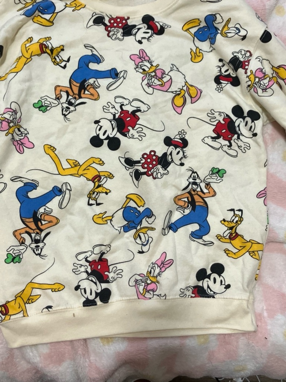 Disney Cream Kids Sweatshirt with Classic Multicolor Character Print